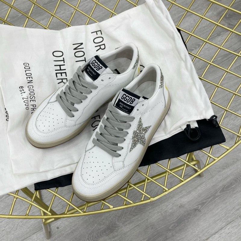 2024 Unisex GGDB White Silver Leather Low Top Sneakers MJ00260
