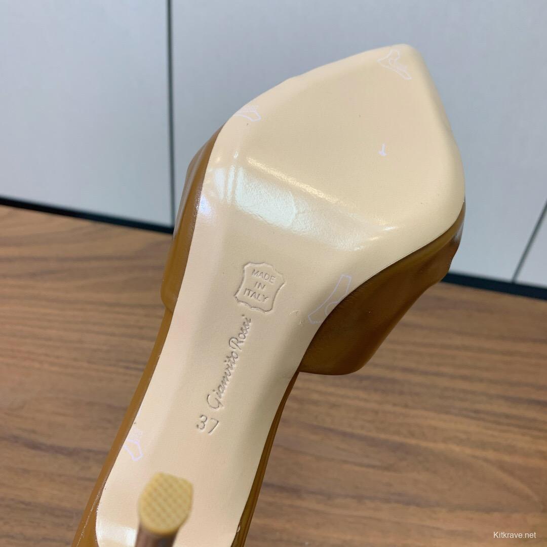 2025 Women Gianvito Rossi Brown Leather Stiletto Heels