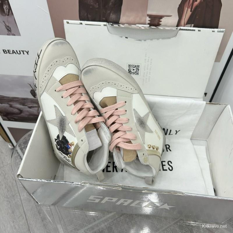 2024 Unisex GGDB White Pink Grey Suede Leather High Top Sneakers MJ00300