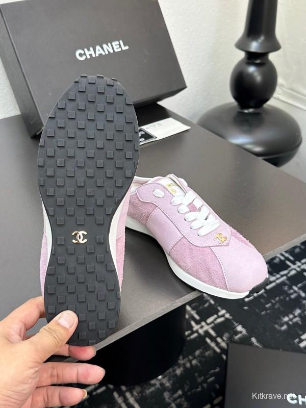 2025 Women CHANEL Pink Suede Casual Sneakers Classic Craftsmanship LY00360(F)