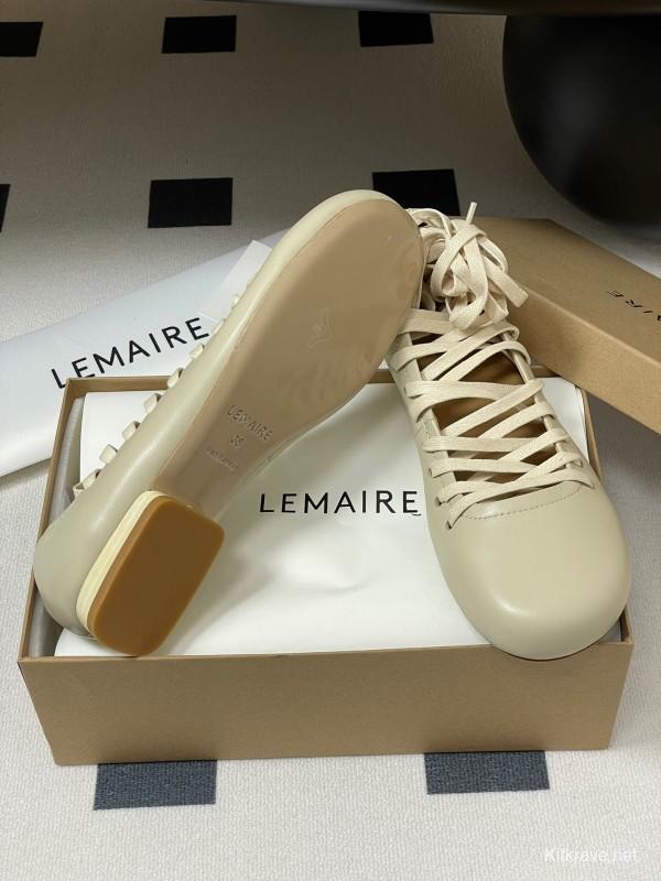 Lemaire 2025 SS Early Spring Collection Tie-Detail Ballet Flats Derby Shoes Flat and Heel Styles - KFY00310