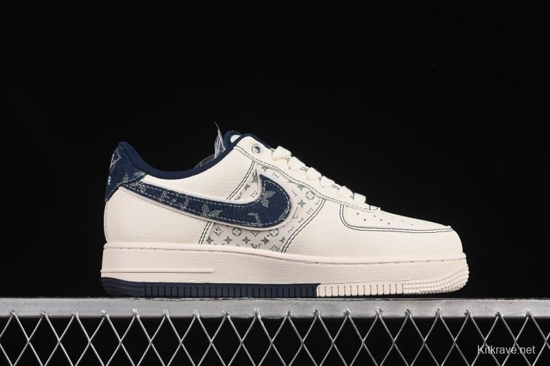 Nike Air Force 1 '07 Low LV Collaboration Dual-Tone Blue Denim Hook Low-Top Casual Sneakers - YX5066-342