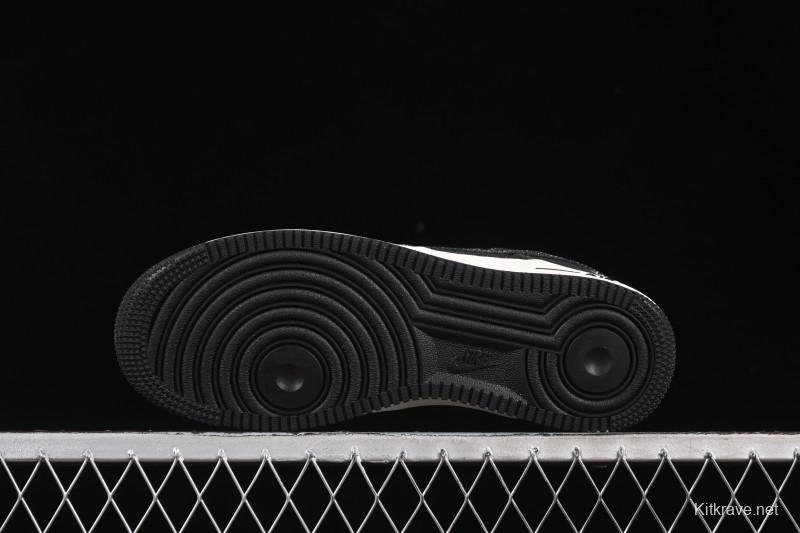 Nike Air Force 1'07 Low Stussy Collaboration Dark Grey Woven Casual Sneakers - LW9279-002