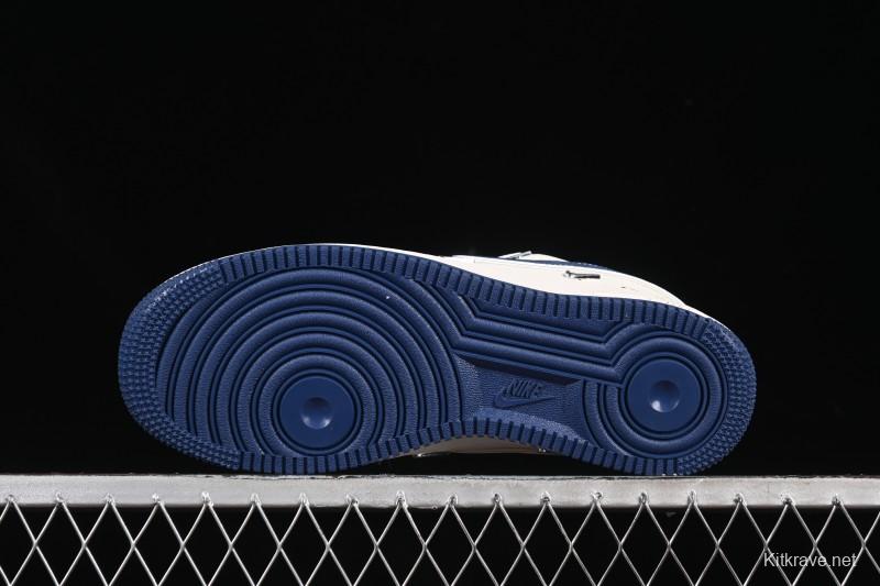 Nike Air Force 1 '07 Low Dior Collaboration Blue Four Small Silver Swoosh Casual Sneakers - XS2869-001