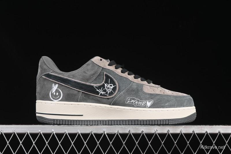 Nike Air Force 1'07 Low Grey Faced Prince Casual Sneakers - YD2452-808