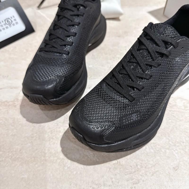 2025 Unisex MM6 Maison Margiela Black Polyester Polyurethane Rubber Road Running Shoes Spectur 2 KFY00330