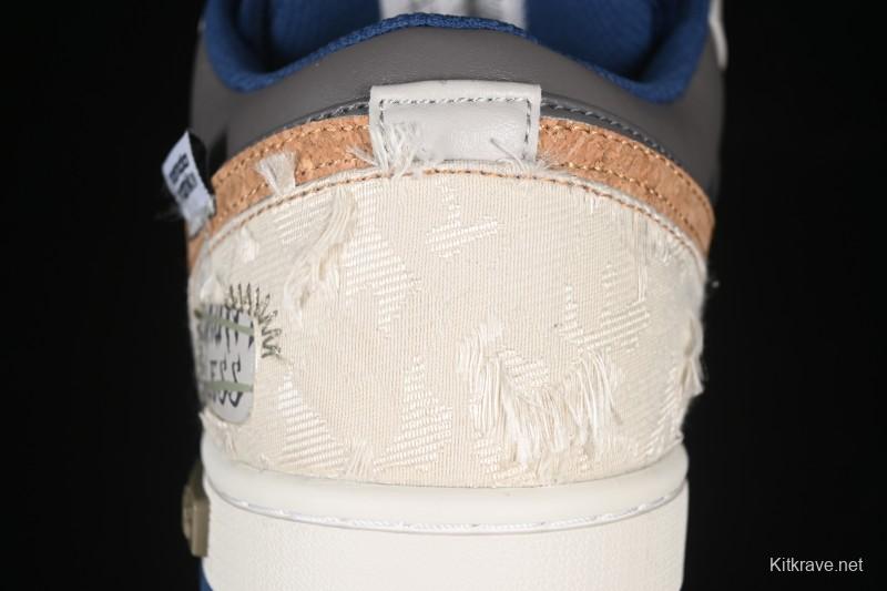 Nike Air Jordan 1 Low Retro Basketball Shoes Panda Mischief Pioneer Knight Brown Grey - 553558-414