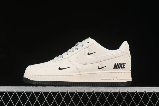 Nike Air Force 1'07 Low Casual Sneakers with Triple Black Swoosh - XX3168-183