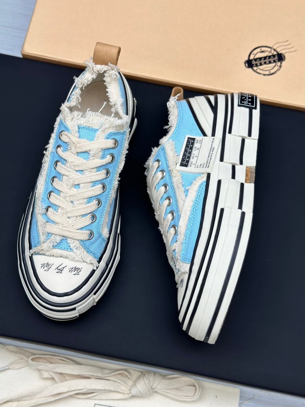 2025 Unisex XVESSEL Light Blue White Canvas Plimsolls Vulcanized AS00240