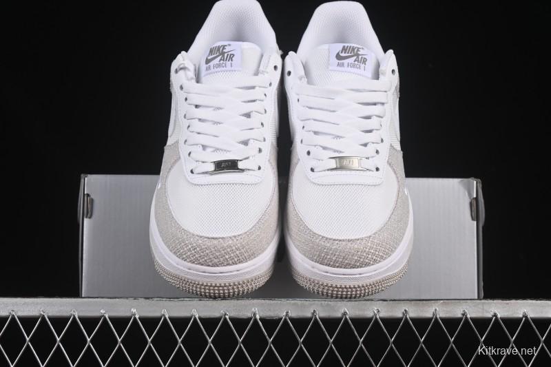 Nike Air Force 1'07 Low Denim Small Swoosh Casual Sneakers - ZH0316-092