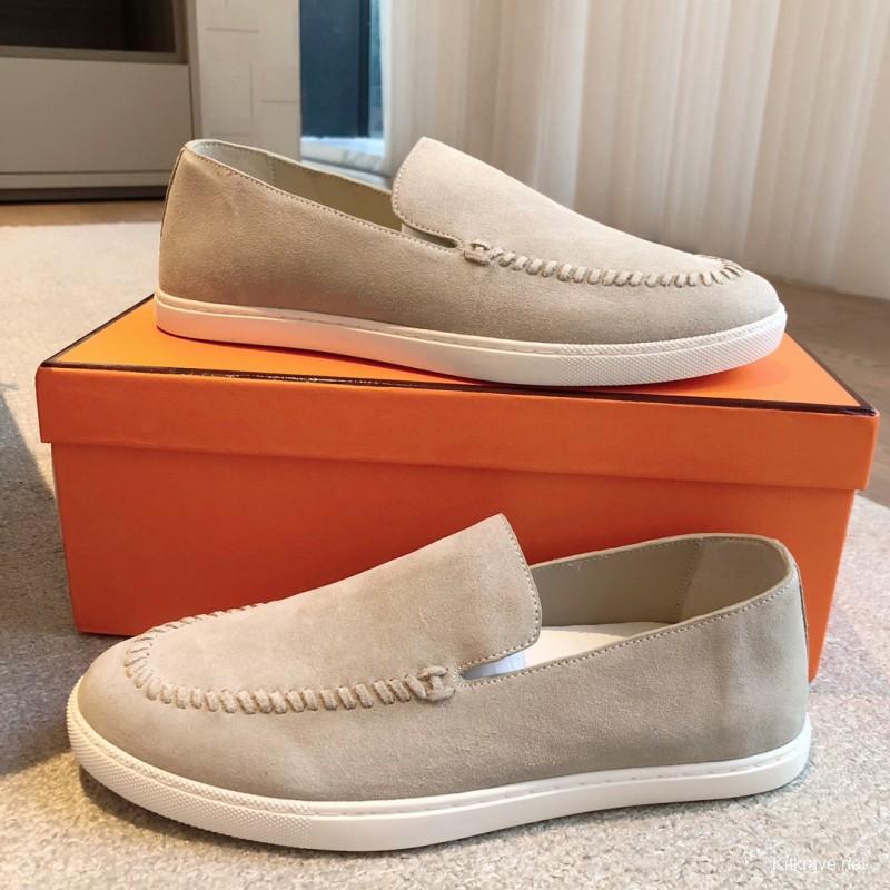 2025 Men Hermès Beige Suede Loafers AS00380