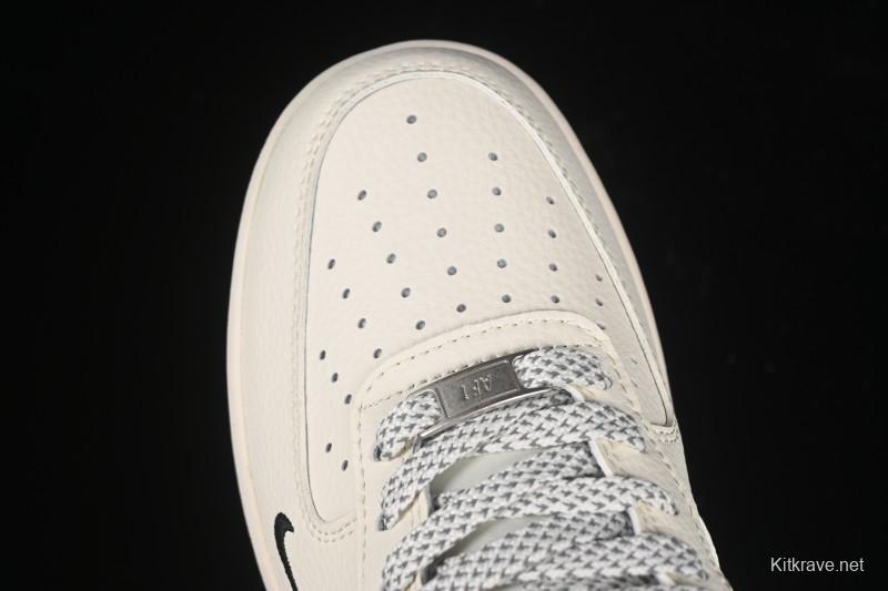 Nike Air Force 1'07 Low Casual Sneakers with Triple Black Swoosh - XX3168-183