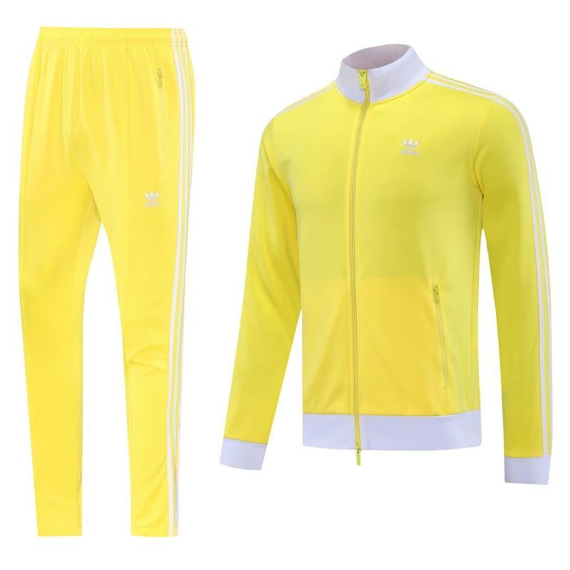 2025 Adidas Original Yellow Full Hoodie Zipper Jacket +Long Pants