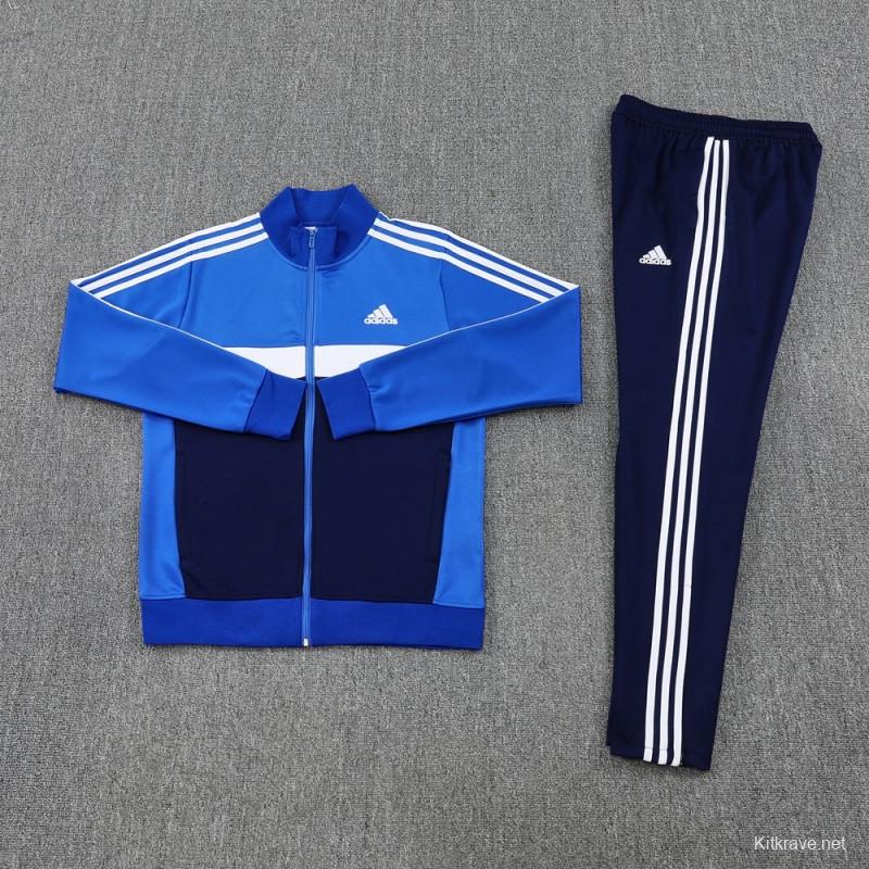 2025 Adidas Blue/Navy Full Zipper Jacket +Long Pants