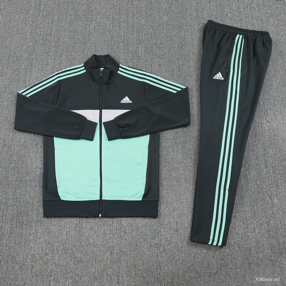 2025 Adidas Dark Grey Full Zipper Jacket +Long Pants