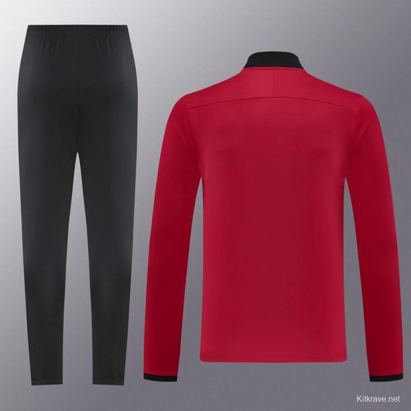 2025 Nike Red Full Hoodie Zipper Jacket +Long Pants