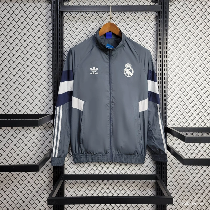25/26 Real Madrid Jacket Grey Windbreaker