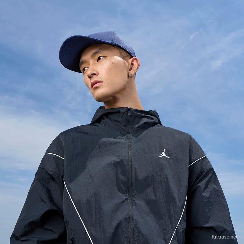2025 NIKE Air Jordan Black Hoodie Windbreaker