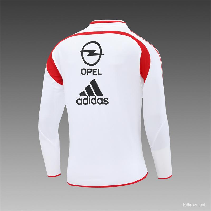 Retro 04/05 AC Milan White Half Zipper Jacket