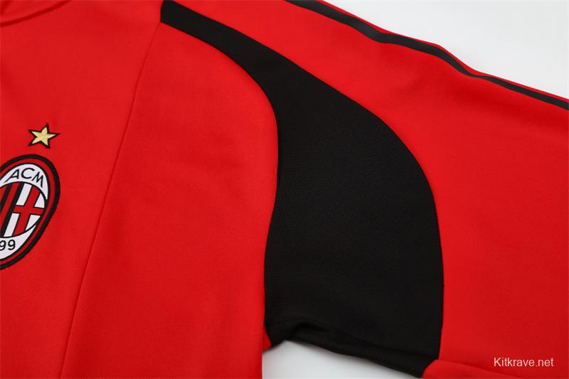 Retro 04/05 AC Milan Red Half Zipper Jacket