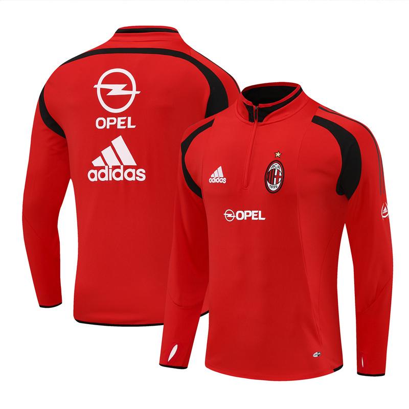 Retro 04/05 AC Milan Red Half Zipper Jacket+Long Pants