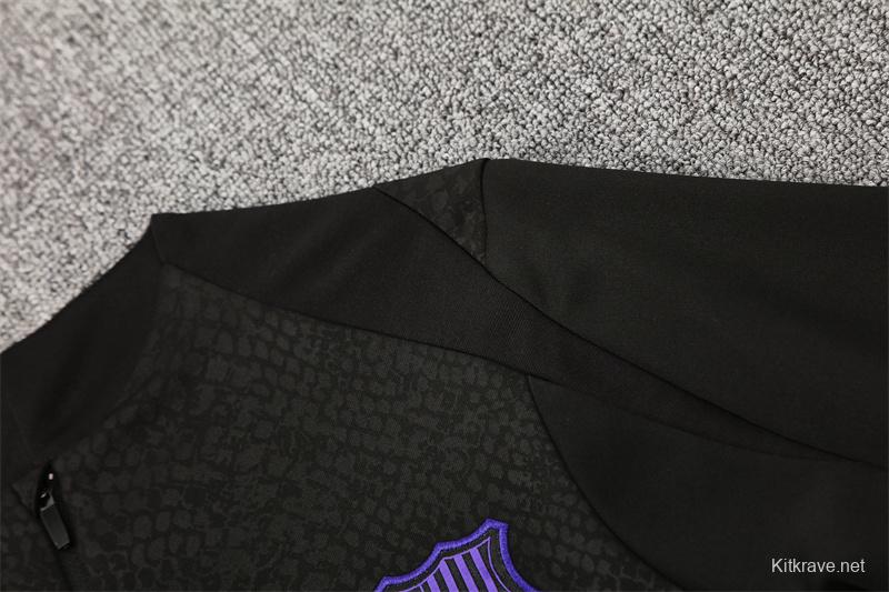 25/26 Barcelona Black Joint Edition Half Zipper Jacket+Long Pants