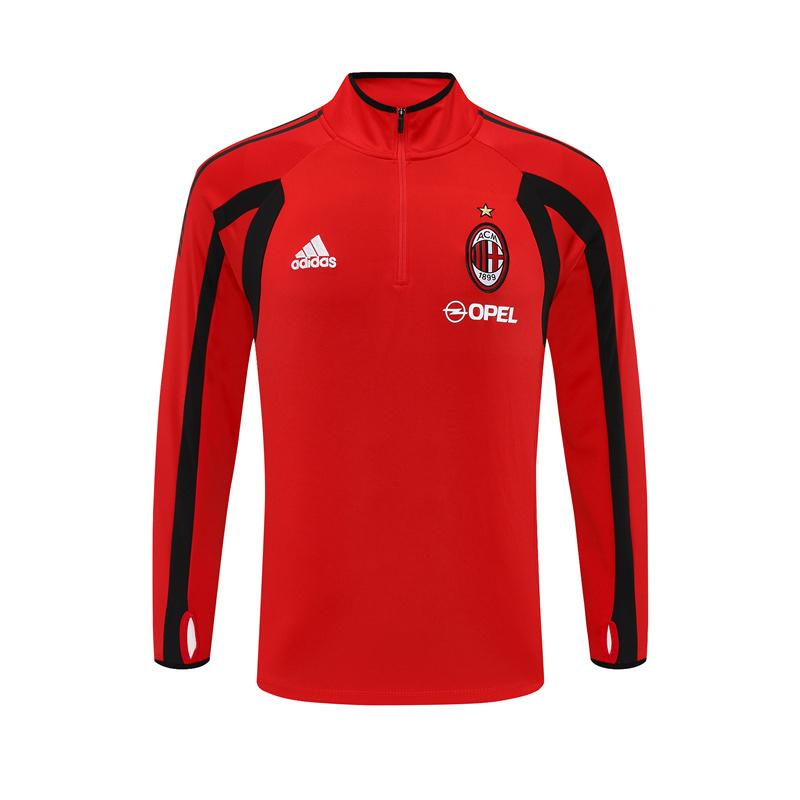 Retro 05/06 AC Milan Red Half Zipper Jacket+Long Pants