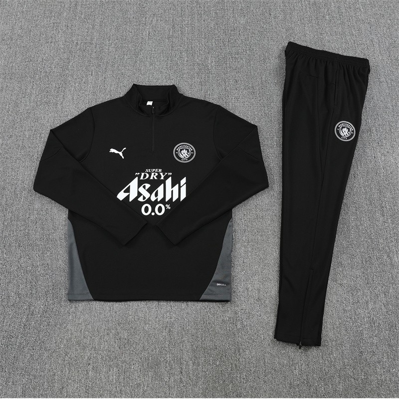 25/26 Manchester City Black Half Zipper Jacket+Long Pants