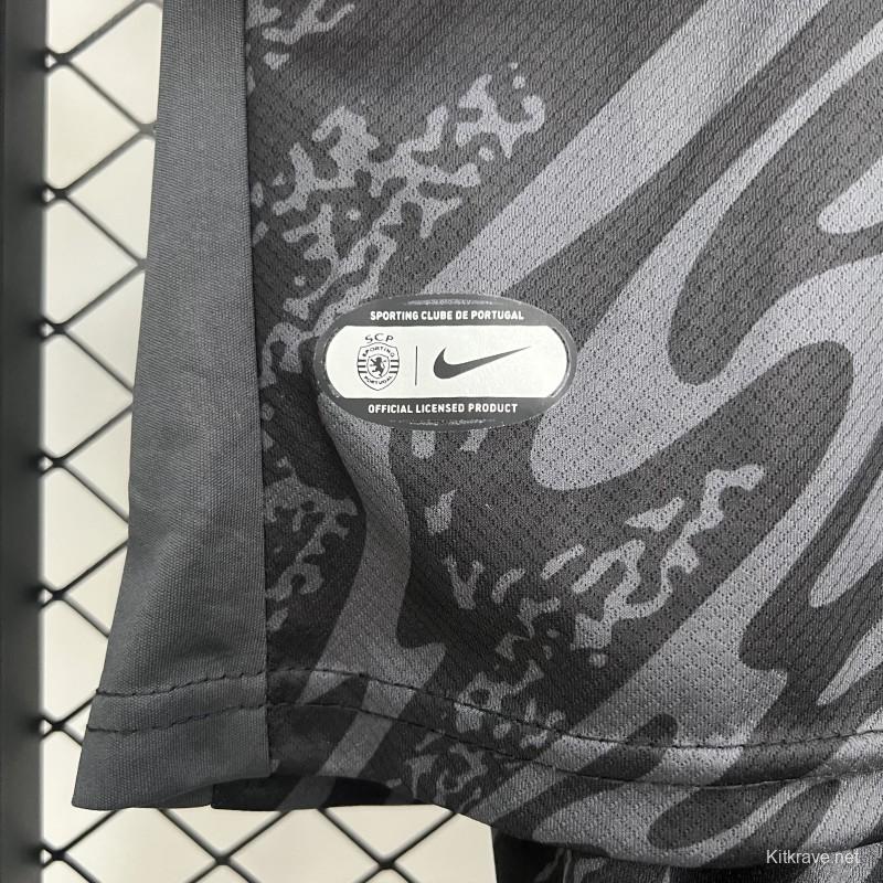 25/26 Kids Sporting Lisbon Goalkeeper Black Jersey