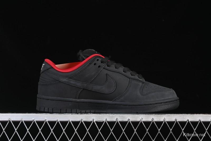 Nike Supreme x Nike SB Dunk Low Ocean Fog Limited Edition Black Warrior Low Top Casual Skate Shoes - HQ8487-001