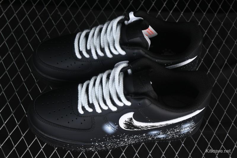Nike Air Force 1'07 Low Two-Dimensional Theme Black Space Casual Sneakers - ZH0316-101