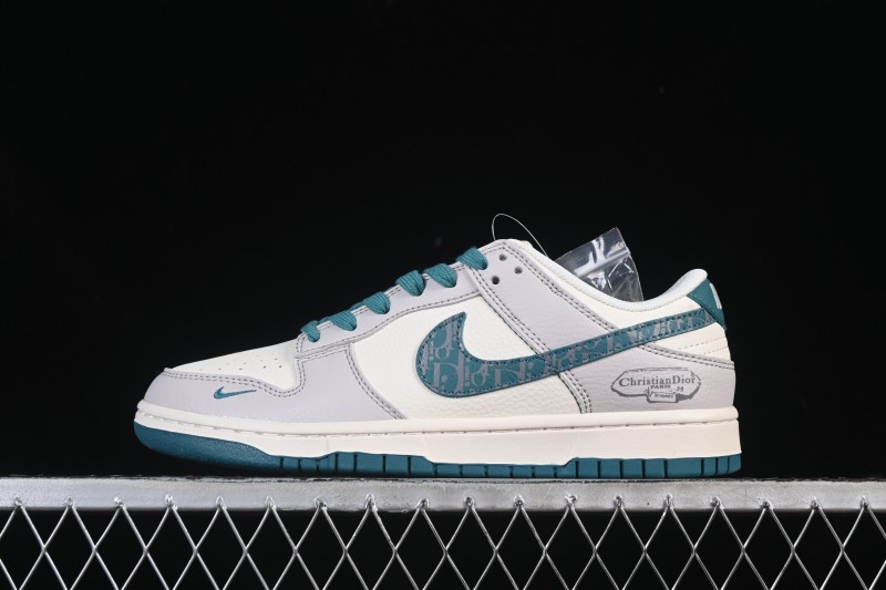Nike SB Dunk Low Dior Collaboration White Gray Anniversary High-End Custom Low-Top Casual Skate Shoes ZH2588-277