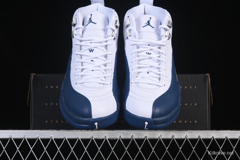Nike Air Jordan 12 Retro French Blue And White Basketball Shoes - CT8013-114