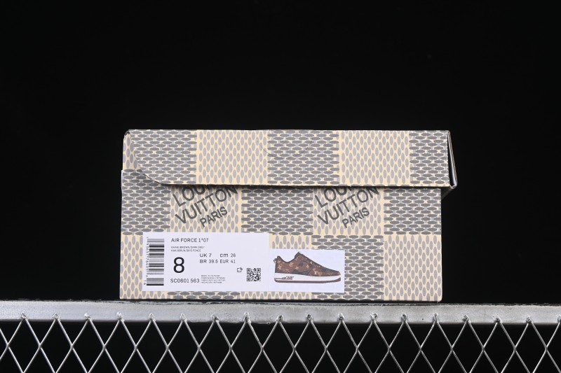 Nike Air Force 1 '07 Low LV Collaboration Coffee Gray Casual Sneakers - SC0601-563