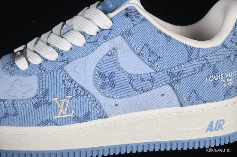 Nike Air Force 1 '07 Low LV Collaboration Light Blue Casual Sneakers - YF9511-823