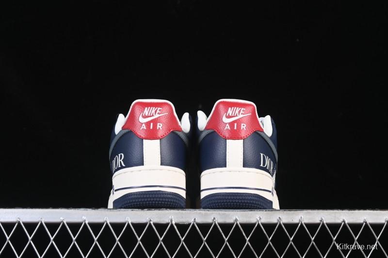 Nike Air Force 1 '07 Low Dior Collaboration White Blue Gray Hook Casual Sneakers - XD2588-603