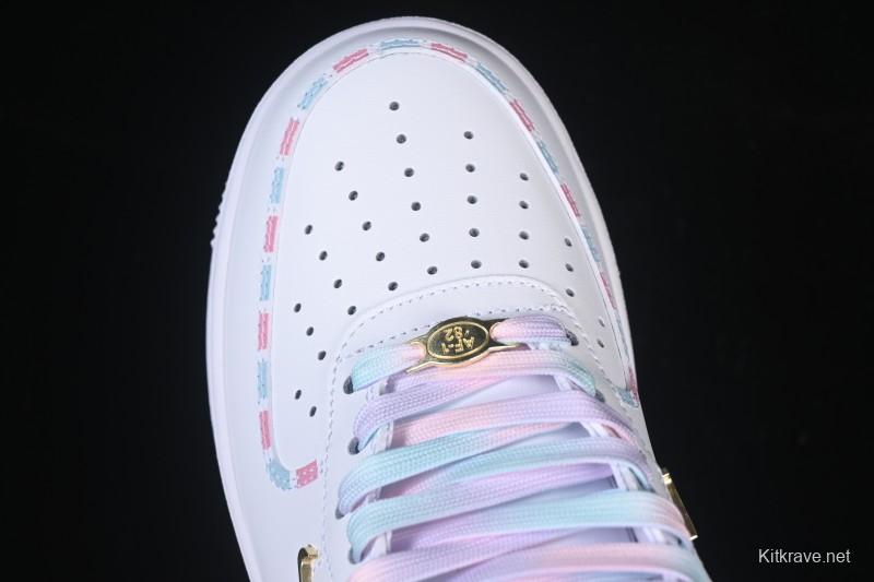 Nike Air Force 1'07 Low Four Hook Rainbow Cake Casual Sneakers - ZH0316-115
