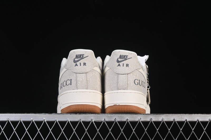 Nike Air Force 1 '07 Low Gucci Collaboration Smoke Grey Gum Low-Top Casual Sneakers - DK0188-084