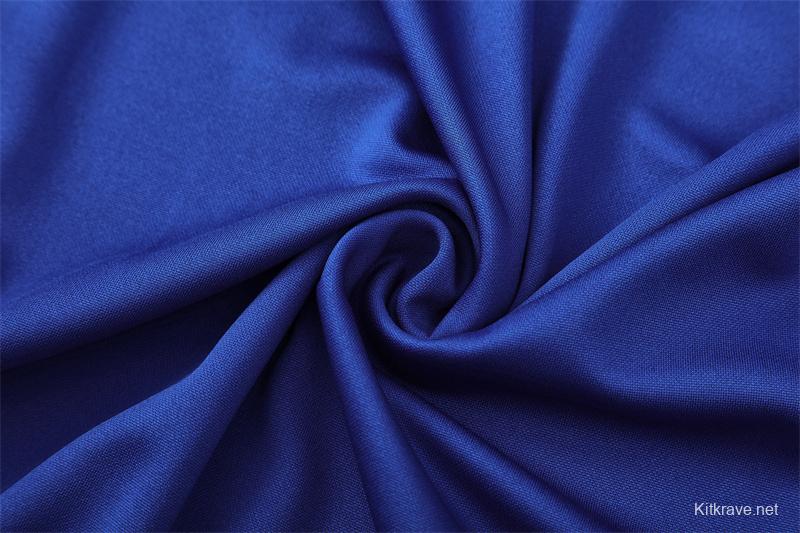 2002 Brazil Color Blue Half Zipper Jacket+Long Pants