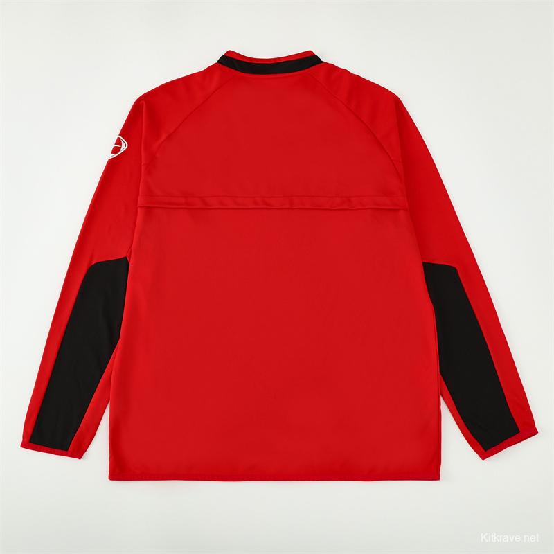 Retro 02/03 Manchester United Red Half Zipper Jacket