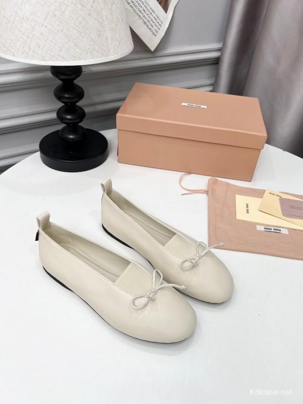 Miu Miu Ballet Flats Bow Mary Jane Shoes - LY00260