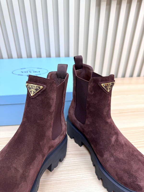 Prada 2025 SS Chunky Platform Ankle Boots - LY0340