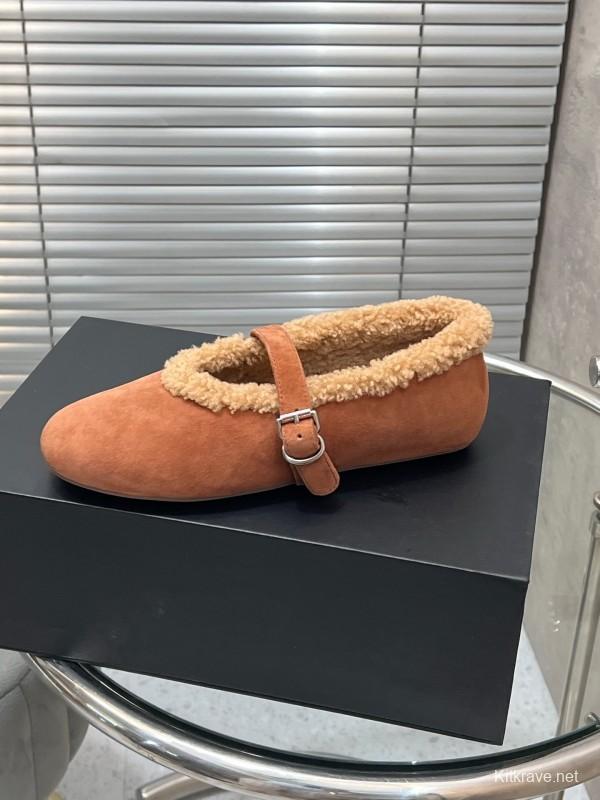 Alaia Fall/Winter 2025 Wool Mary Jane Ballet Flats - KFY00310