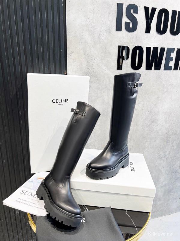 Celine 2025/SS Belt Buckle Knee High Boots - LY00420