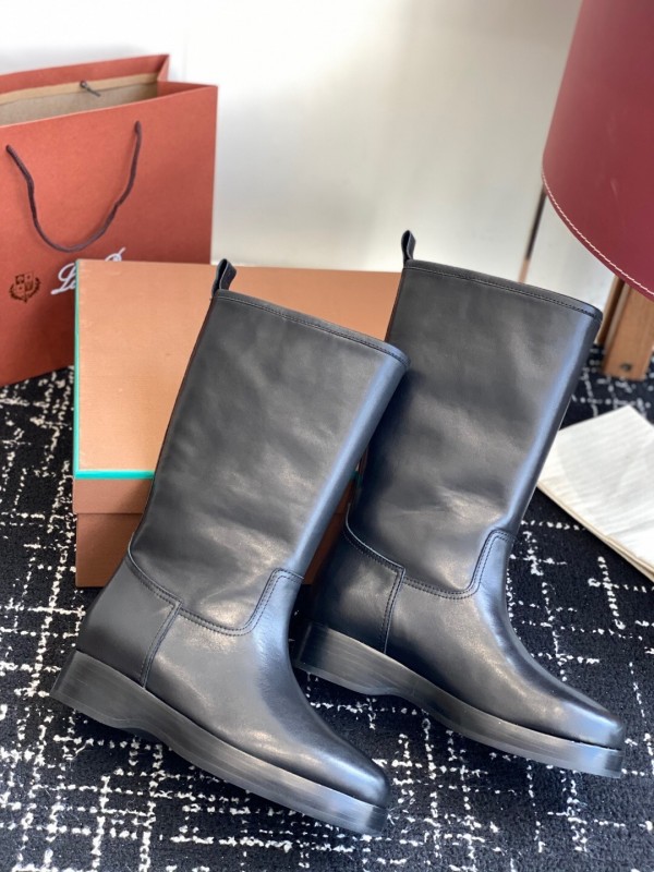 Brunello Cucinelli Classic Spring BC Calfskin High-Top Thick Sole Equestrian Boots - KFY00450