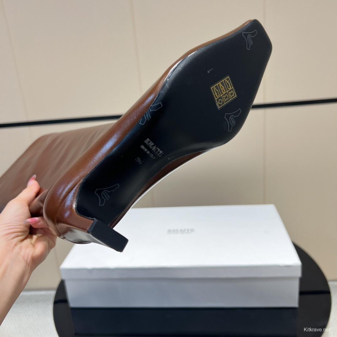 Khaite 2025 SS Square Toe Slip-On High Boots - KFY00490