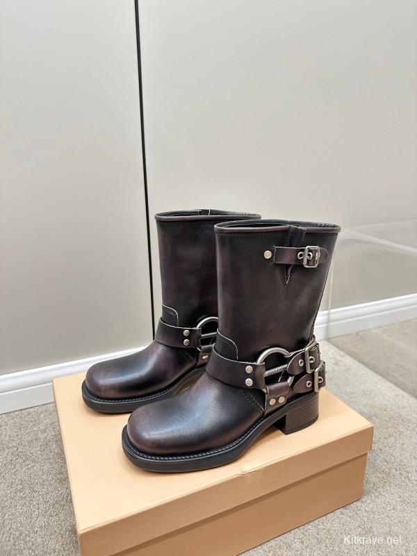 Miu Miu Fall/Winter 2025 Limited Edition Punk Style Martin Boots - LY00500
