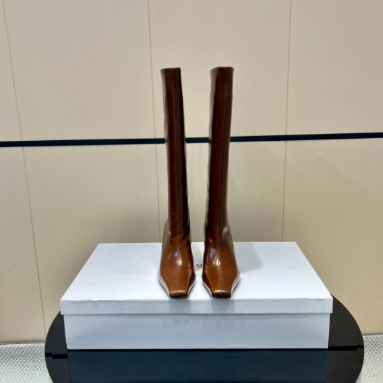 Khaite 2025 SS Square Toe Slip-On High Boots - KFY00490