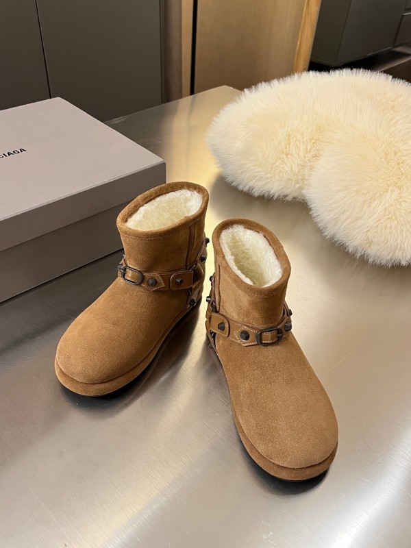 Balenciaga Fall Winter New Buckle Studded Snow Boots - LY00300