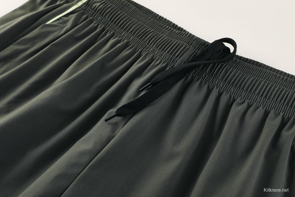 25/26 Real Madrid Dark Green Half Zipper Jacket+Long Pants S-3XL